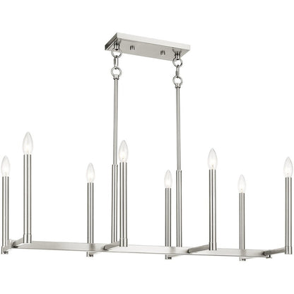 Eight Light Dimmable Chandelier With Shades