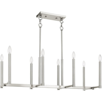 Eight Light Dimmable Chandelier With Shades