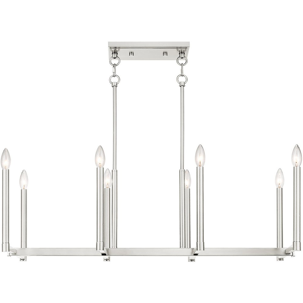 Eight Light Dimmable Chandelier With Shades