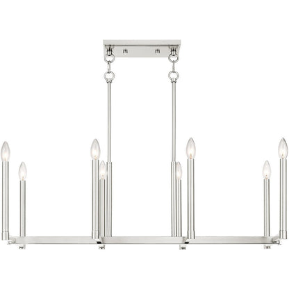Eight Light Dimmable Chandelier With Shades
