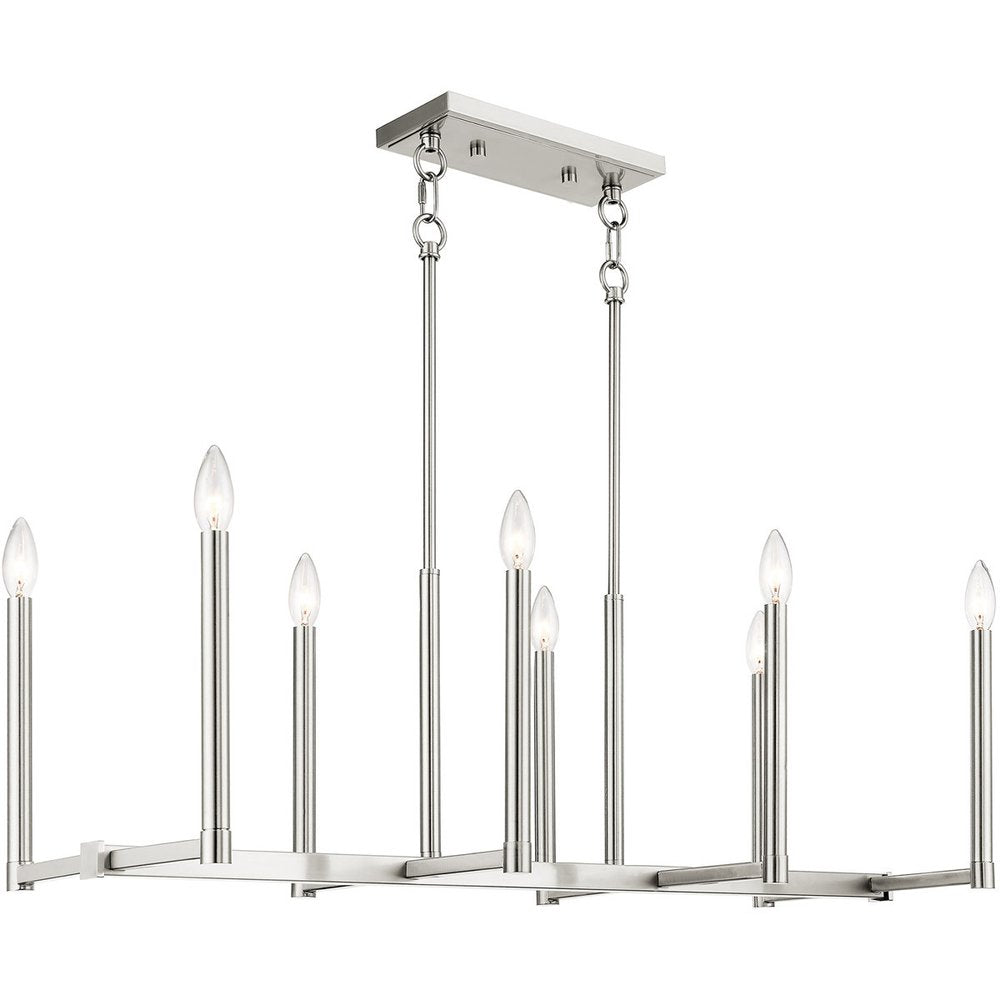 Eight Light Dimmable Chandelier With Shades