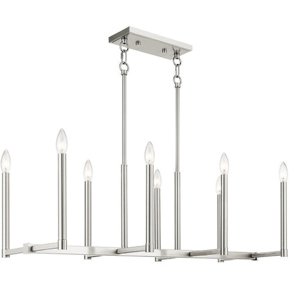 Eight Light Dimmable Chandelier With Shades