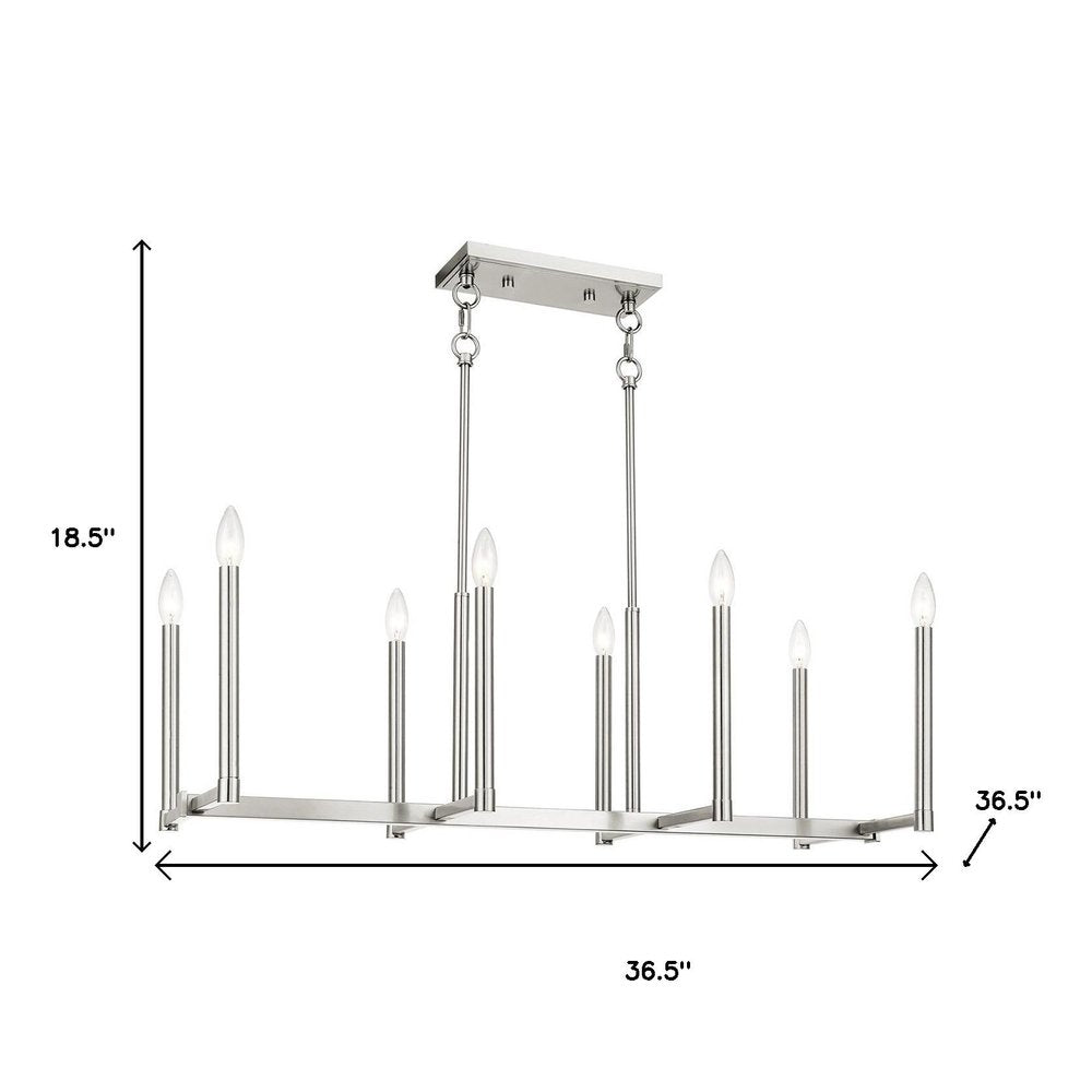 Eight Light Dimmable Chandelier With Shades