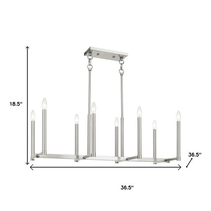 Eight Light Dimmable Chandelier With Shades