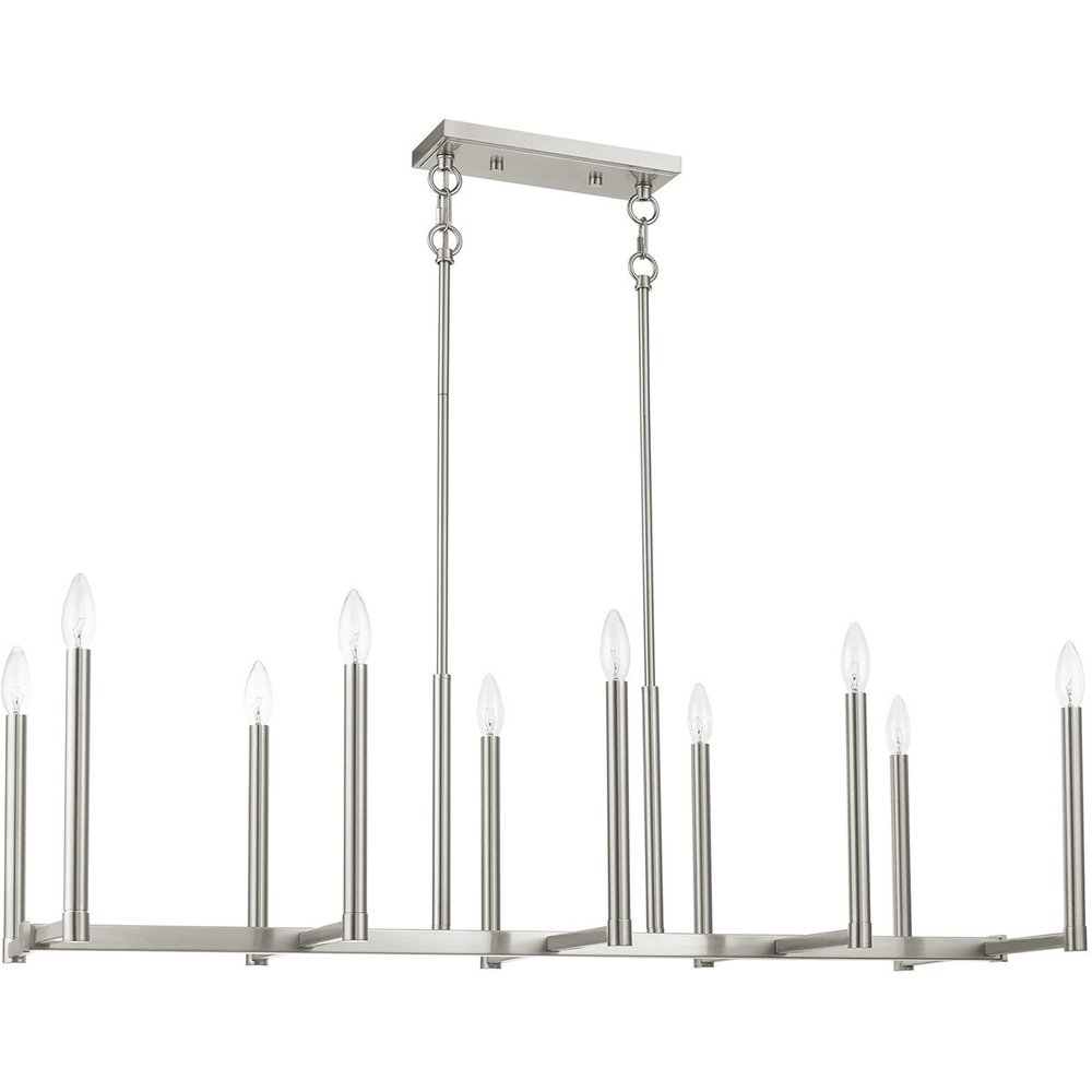 Ten Light Dimmable Chandelier With Shades