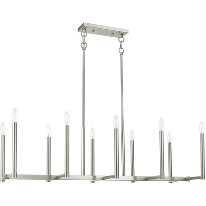 Ten Light Dimmable Chandelier With Shades