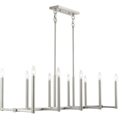 Ten Light Dimmable Chandelier With Shades