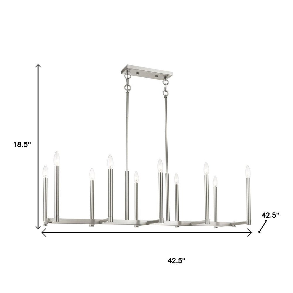 Ten Light Dimmable Chandelier With Shades