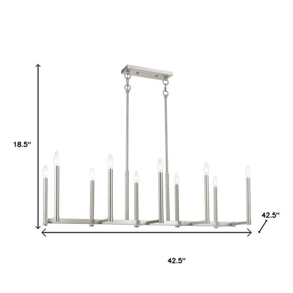 Ten Light Dimmable Chandelier With Shades