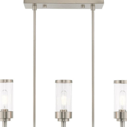 Three Light Dimmable Chandelier With Shades