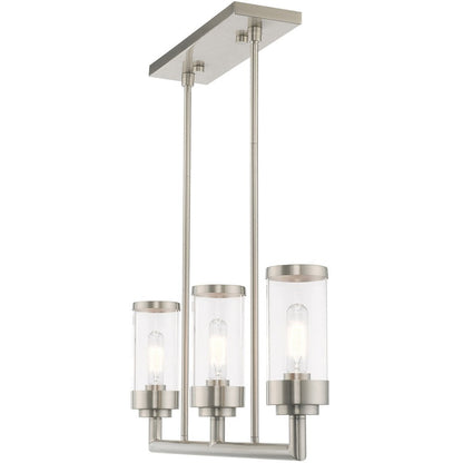 Three Light Dimmable Chandelier With Shades
