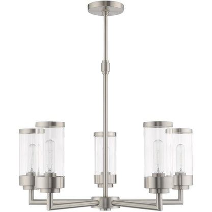 Five Light Dimmable Chandelier With Shades