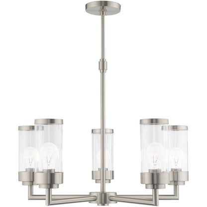 Five Light Dimmable Chandelier With Shades