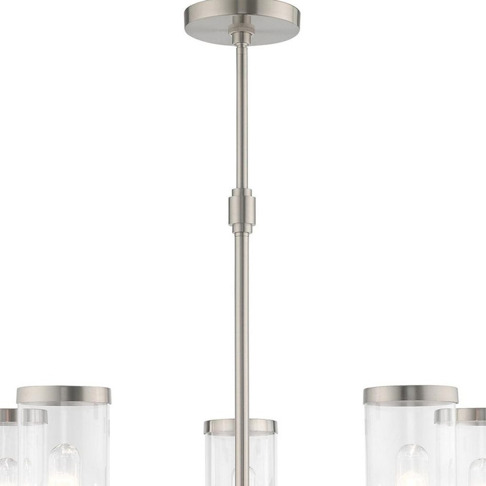 Five Light Dimmable Chandelier With Shades