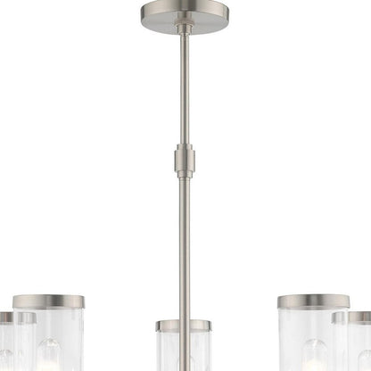 Five Light Dimmable Chandelier With Shades