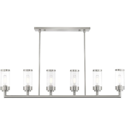 Six Light Dimmable Chandelier With Shades