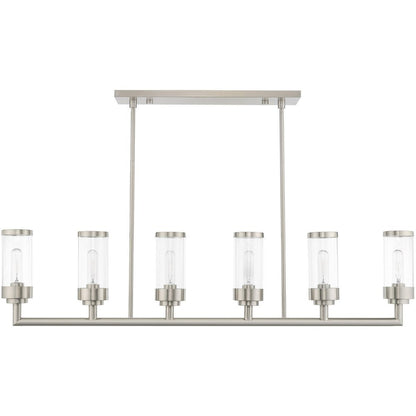 Six Light Dimmable Chandelier With Shades