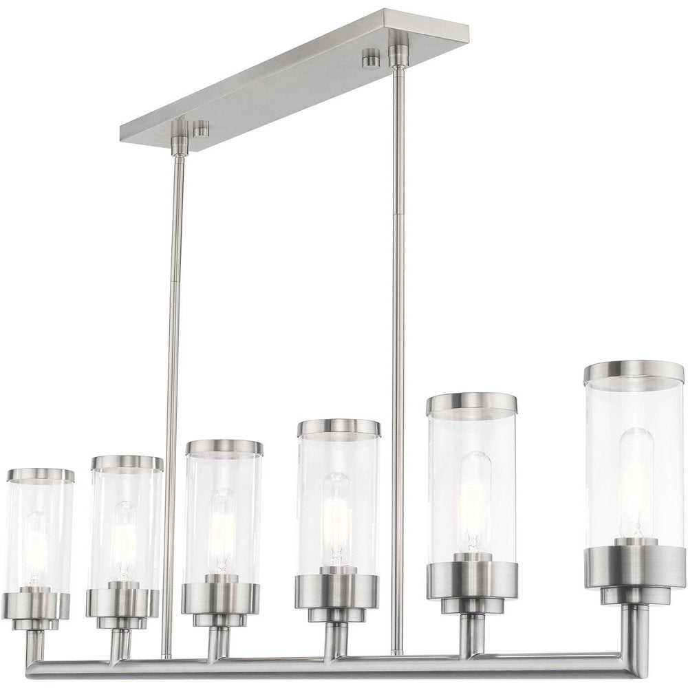 Six Light Dimmable Chandelier With Shades