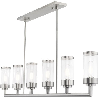 Six Light Dimmable Chandelier With Shades