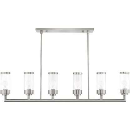 Six Light Dimmable Chandelier With Shades