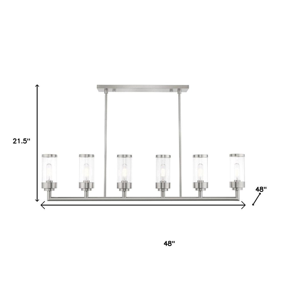 Six Light Dimmable Chandelier With Shades