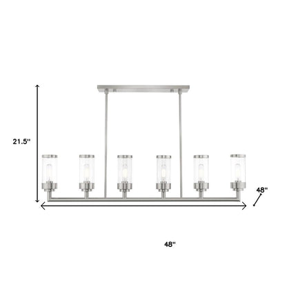 Six Light Dimmable Chandelier With Shades