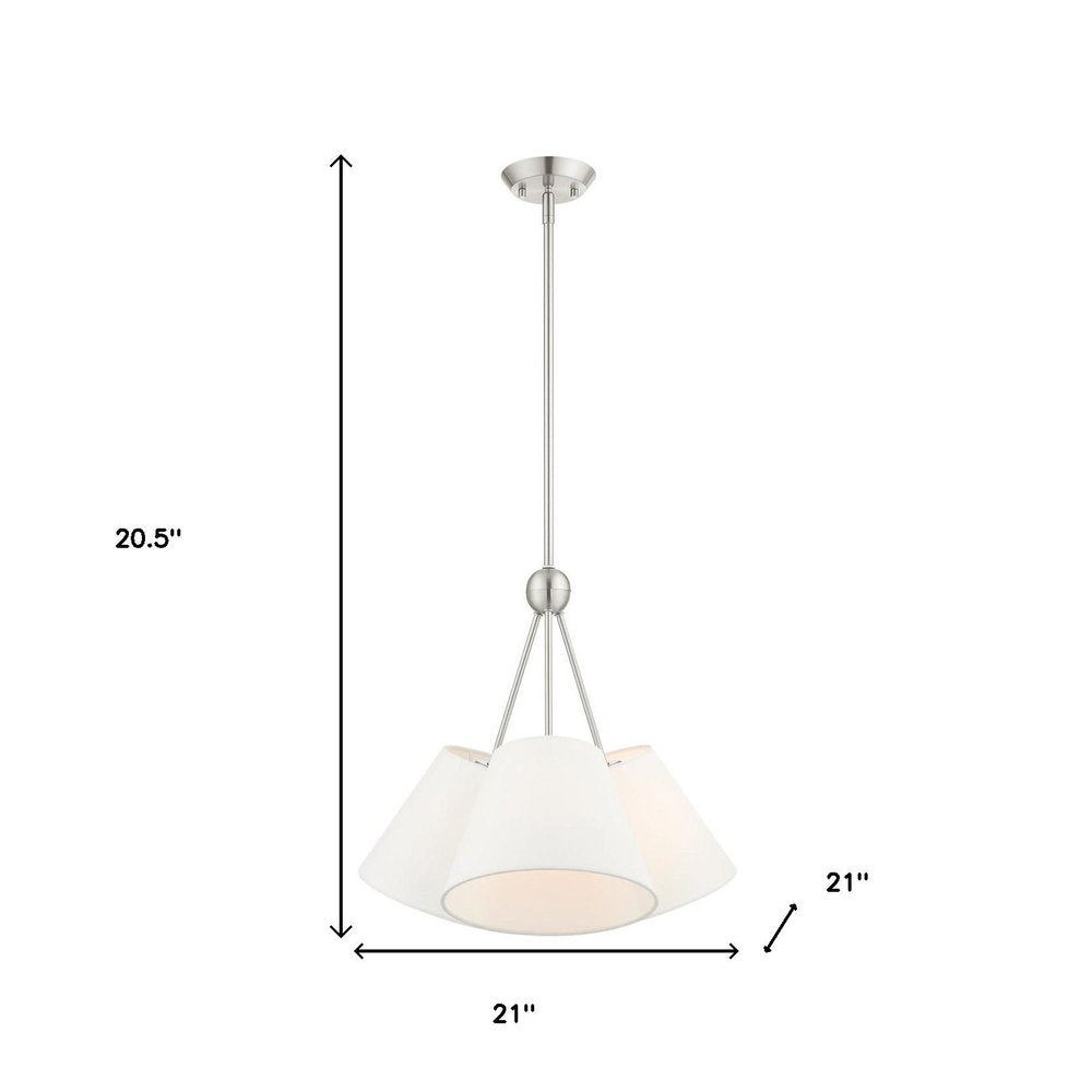 Three Light Dimmable Chandelier With Shades