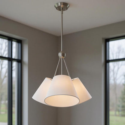Three Light Dimmable Chandelier With Shades