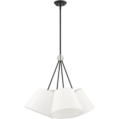 Black Four Light Dimmable Chandelier With Shades