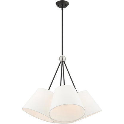 Black Four Light Dimmable Chandelier With Shades