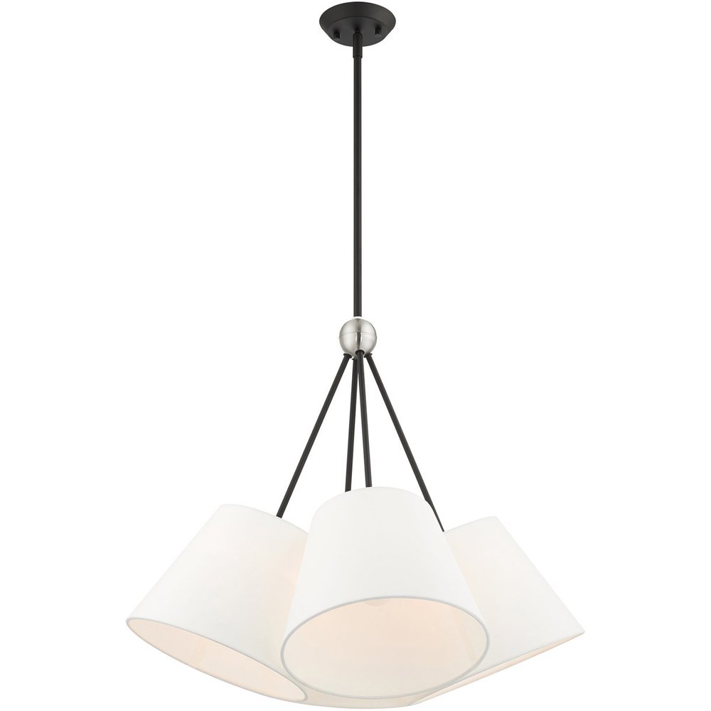Black Four Light Dimmable Chandelier With Shades