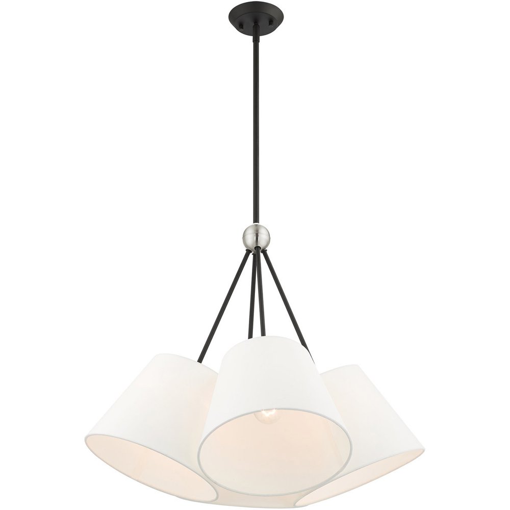 Black Four Light Dimmable Chandelier With Shades