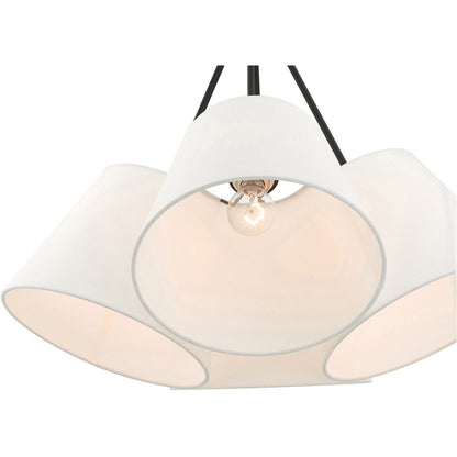 Black Four Light Dimmable Chandelier With Shades