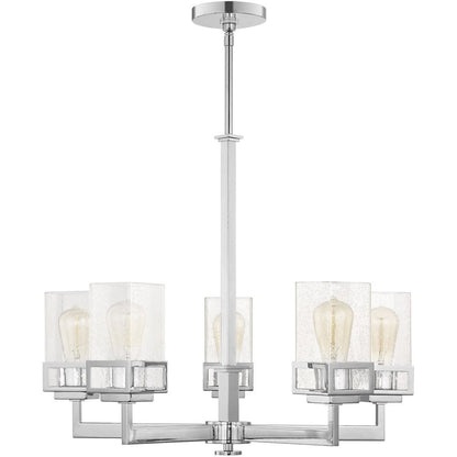 Five Light Dimmable Chandelier With Shades