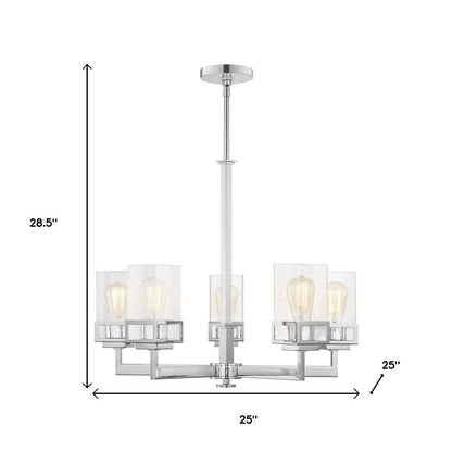 Five Light Dimmable Chandelier With Shades