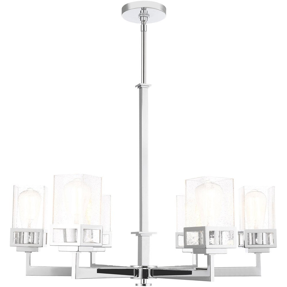 Six Light Dimmable Chandelier With Shades