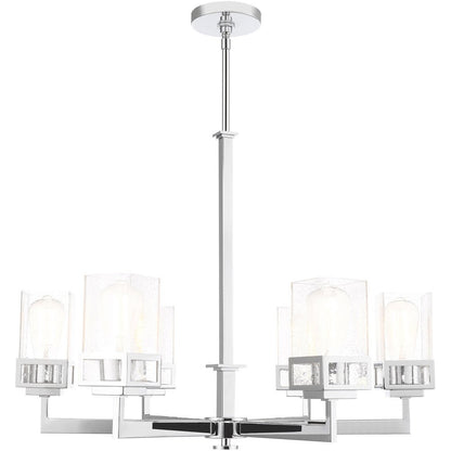 Six Light Dimmable Chandelier With Shades