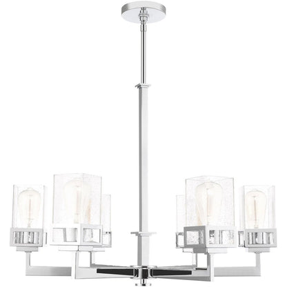 Six Light Dimmable Chandelier With Shades