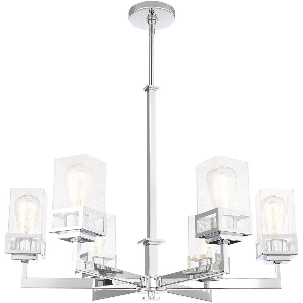 Six Light Dimmable Chandelier With Shades