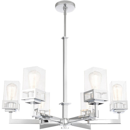 Six Light Dimmable Chandelier With Shades
