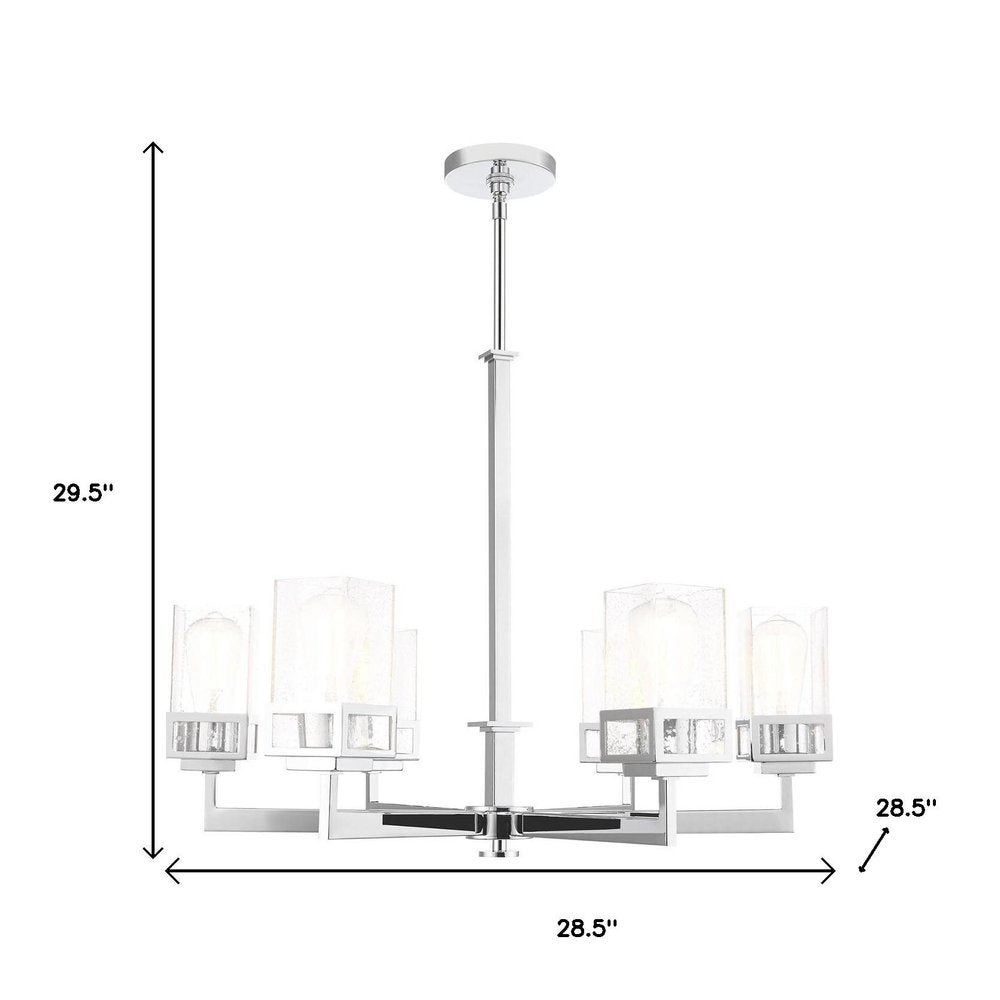 Six Light Dimmable Chandelier With Shades