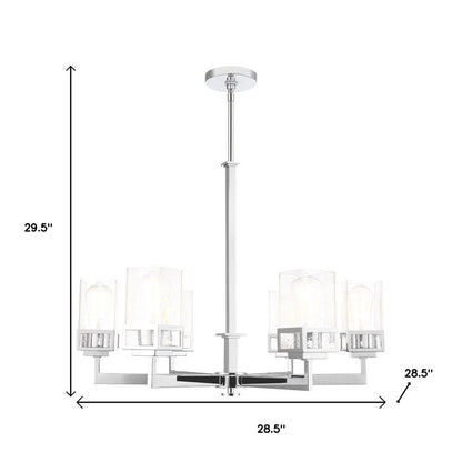 Six Light Dimmable Chandelier With Shades