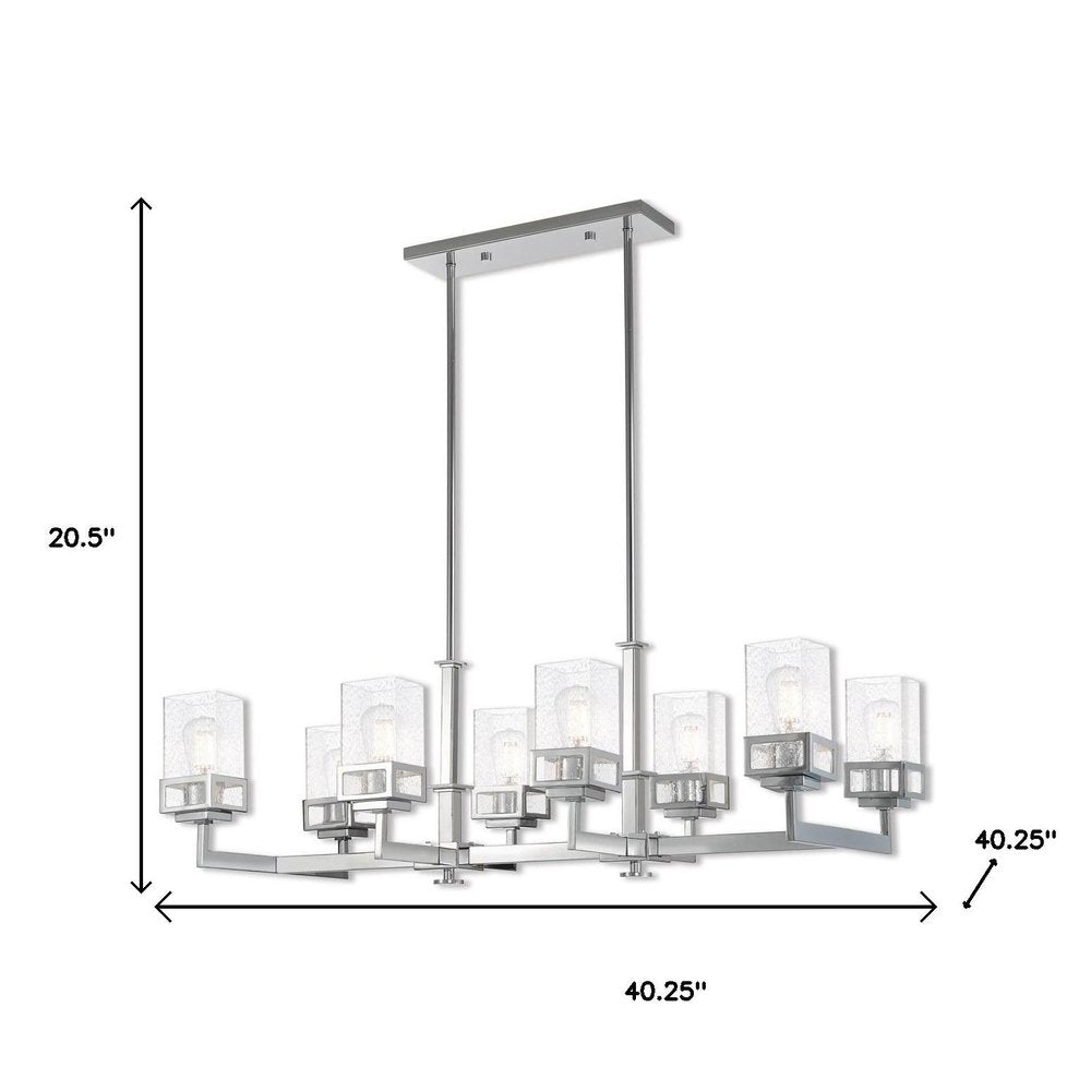 Eight Light Dimmable Chandelier With Shades