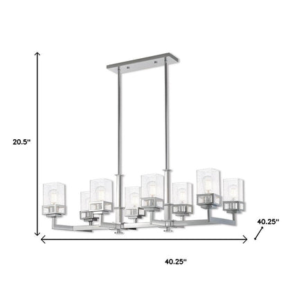 Eight Light Dimmable Chandelier With Shades