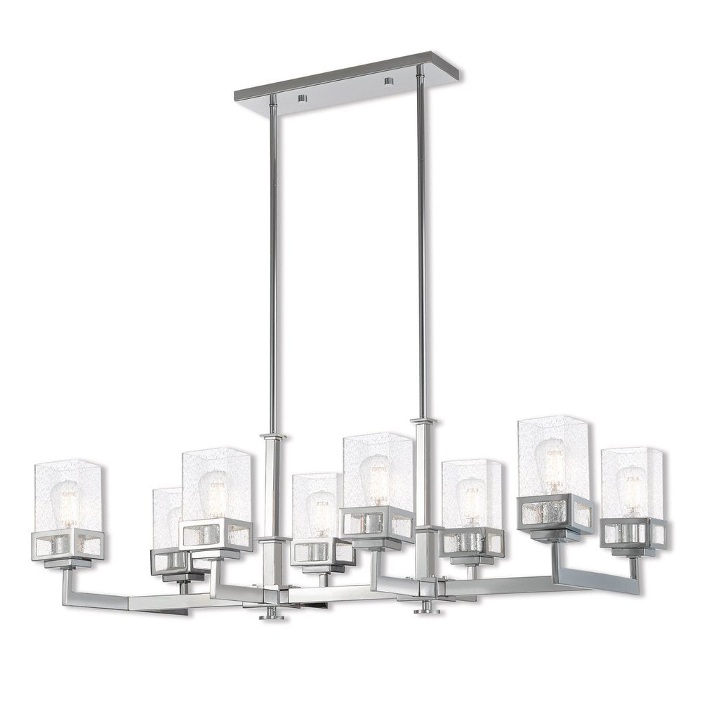 Eight Light Dimmable Chandelier With Shades