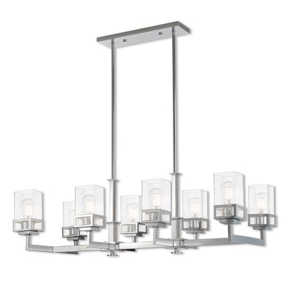 Eight Light Dimmable Chandelier With Shades