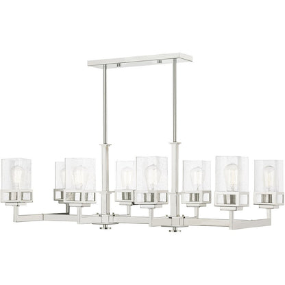 Eight Light Dimmable Chandelier With Shades