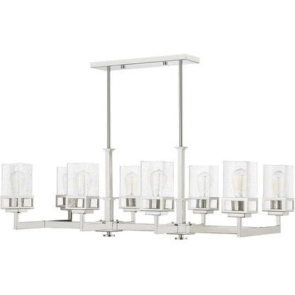 Eight Light Dimmable Chandelier With Shades