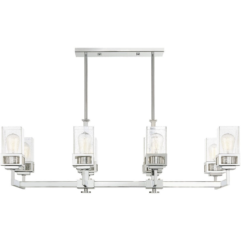 Eight Light Dimmable Chandelier With Shades
