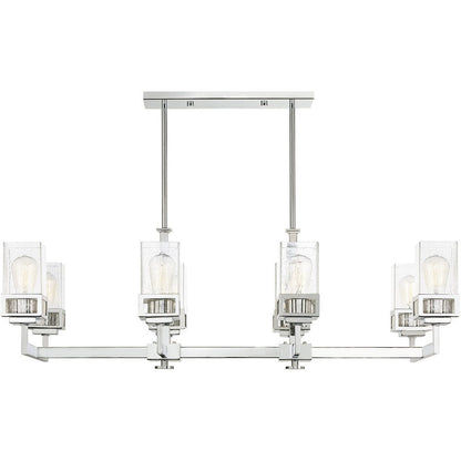 Eight Light Dimmable Chandelier With Shades